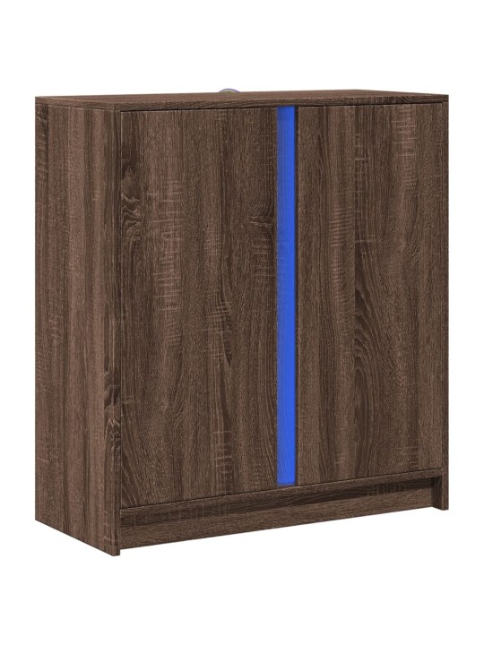 Příborník s led hnědý dub 77 x 34 x 85 cm kompozitní dřevo