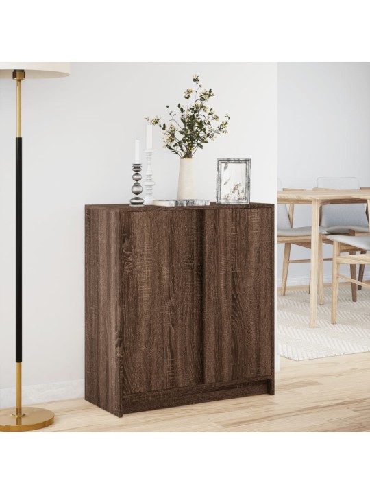 Příborník s led hnědý dub 77 x 34 x 85 cm kompozitní dřevo