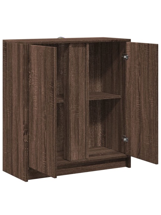 Příborník s led hnědý dub 77 x 34 x 85 cm kompozitní dřevo
