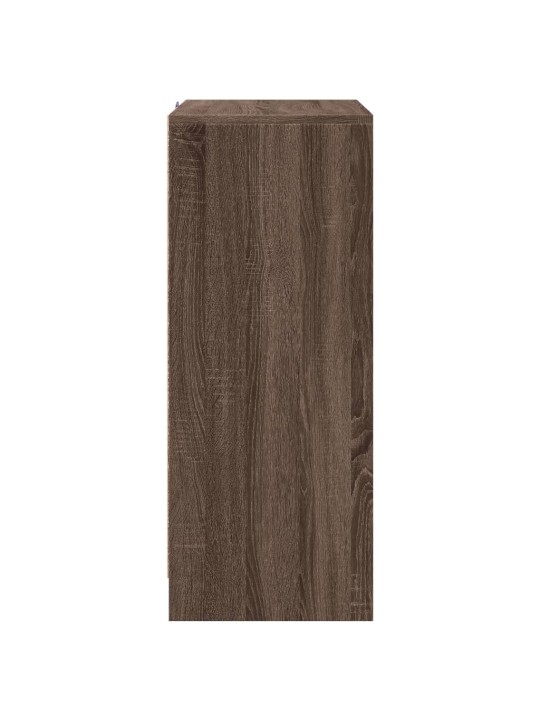 Příborník s led hnědý dub 77 x 34 x 85 cm kompozitní dřevo