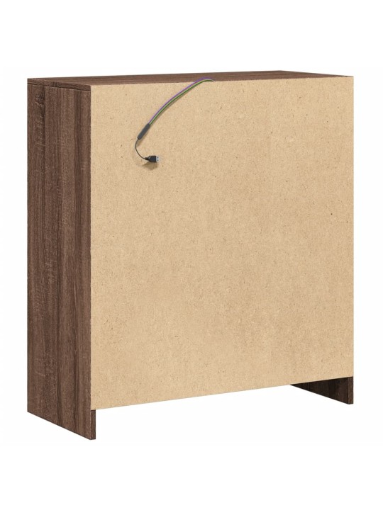 Příborník s led hnědý dub 77 x 34 x 85 cm kompozitní dřevo