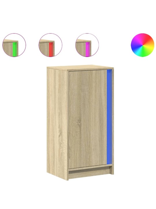 Příborník s LED dub sonoma 42,5 x 34 x 85 cm kompozitní dřevo