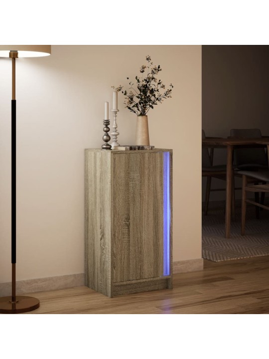 Příborník s LED dub sonoma 42,5 x 34 x 85 cm kompozitní dřevo
