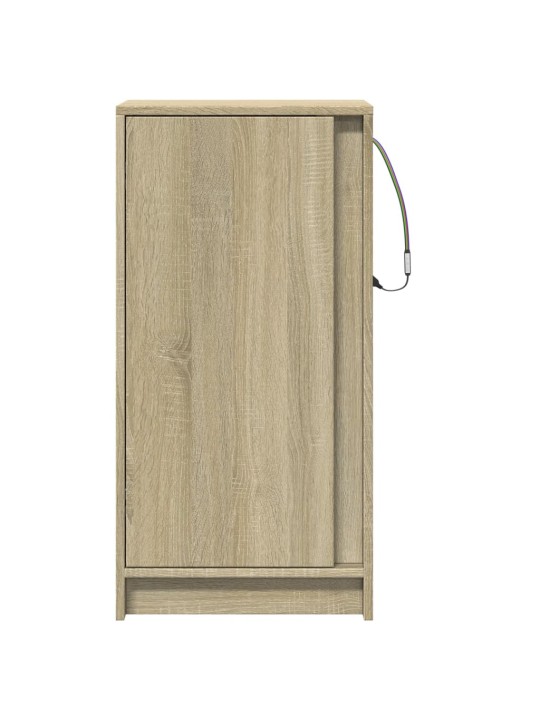 Příborník s LED dub sonoma 42,5 x 34 x 85 cm kompozitní dřevo
