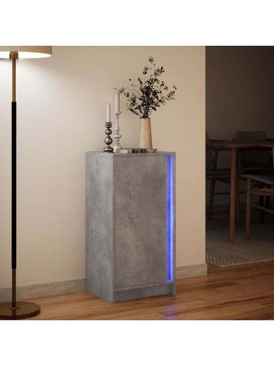 Příborník s LED betonově šedý 42,5x34x85 cm kompozitní dřevo