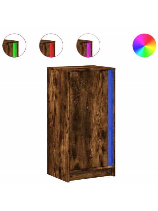 Příborník s led kouřový dub 42,5 x 34 x 85 cm kompozitní dřevo