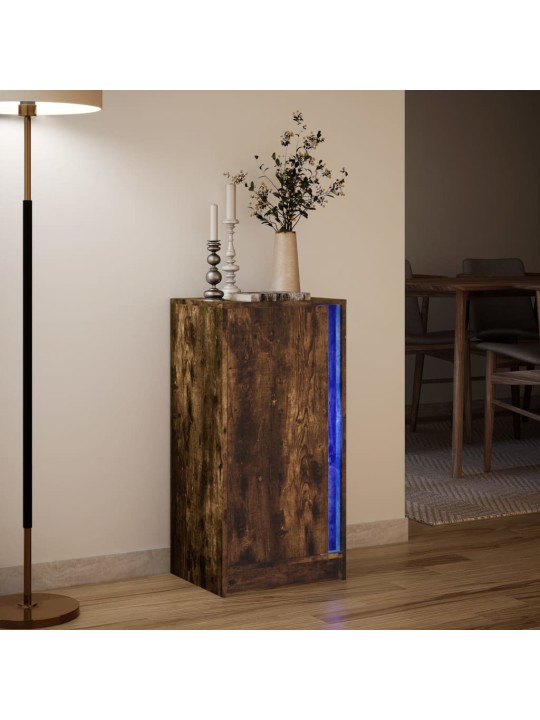 Příborník s led kouřový dub 42,5 x 34 x 85 cm kompozitní dřevo