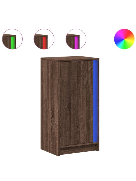 Příborník s led hnědý dub 42,5 x 34 x 85 cm kompozitní dřevo