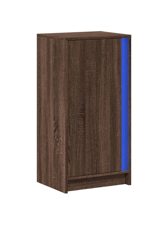 Příborník s led hnědý dub 42,5 x 34 x 85 cm kompozitní dřevo