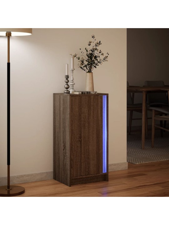 Příborník s led hnědý dub 42,5 x 34 x 85 cm kompozitní dřevo