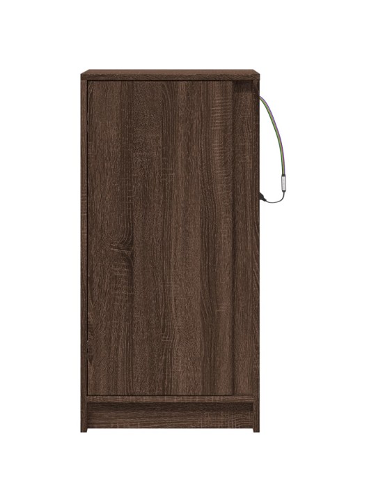 Příborník s led hnědý dub 42,5 x 34 x 85 cm kompozitní dřevo
