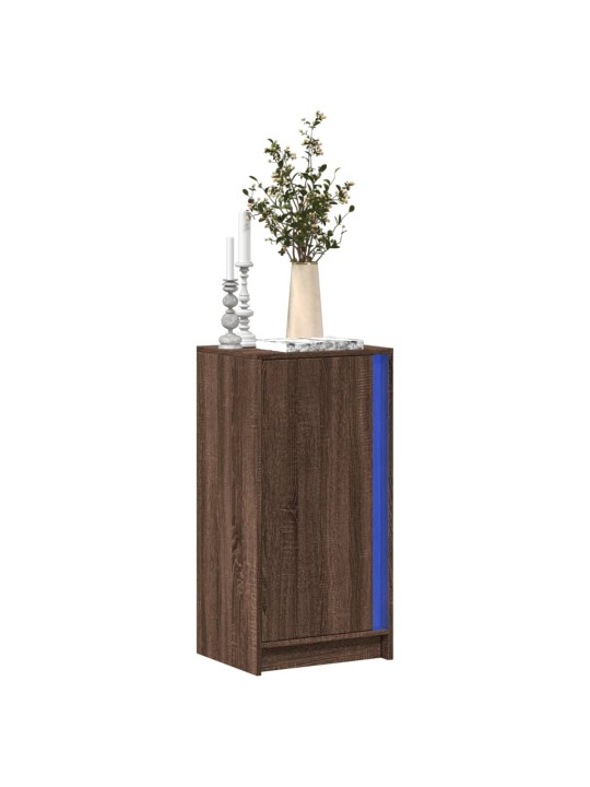 Příborník s led hnědý dub 42,5 x 34 x 85 cm kompozitní dřevo