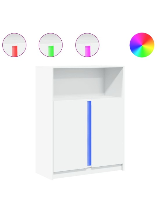 Příborník LED bílý 77 x 34 x 100 cm kompozitní dřevo