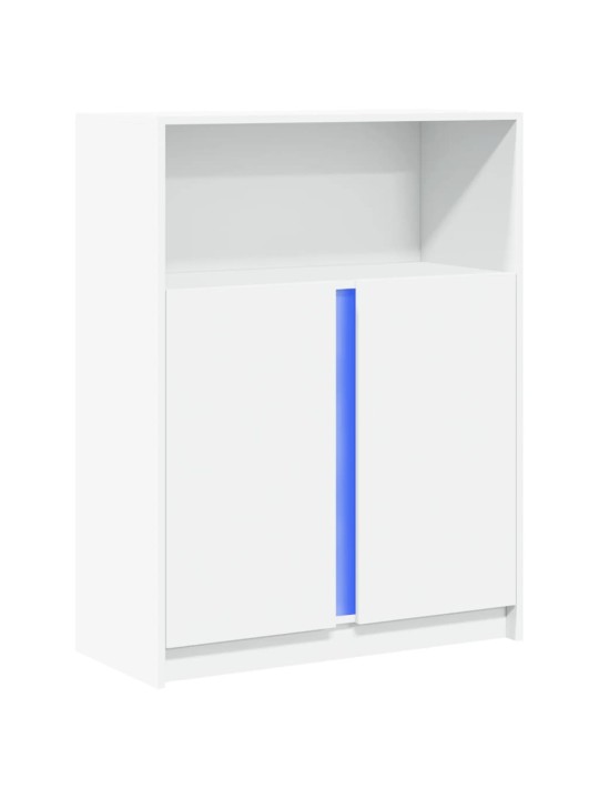 Příborník LED bílý 77 x 34 x 100 cm kompozitní dřevo