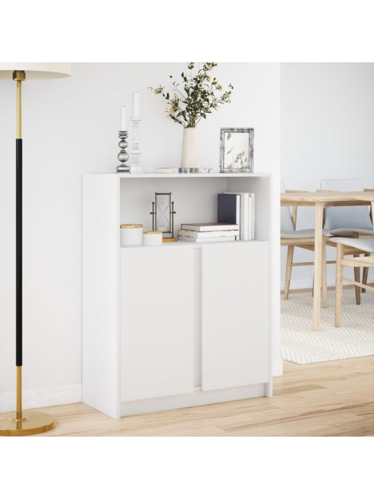 Příborník LED bílý 77 x 34 x 100 cm kompozitní dřevo