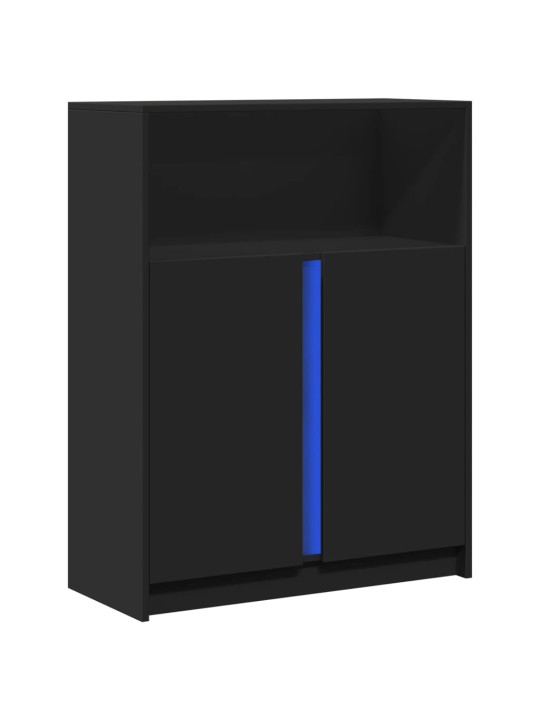 Příborník LED černý 77 x 34 x 100 cm kompozitní dřevo