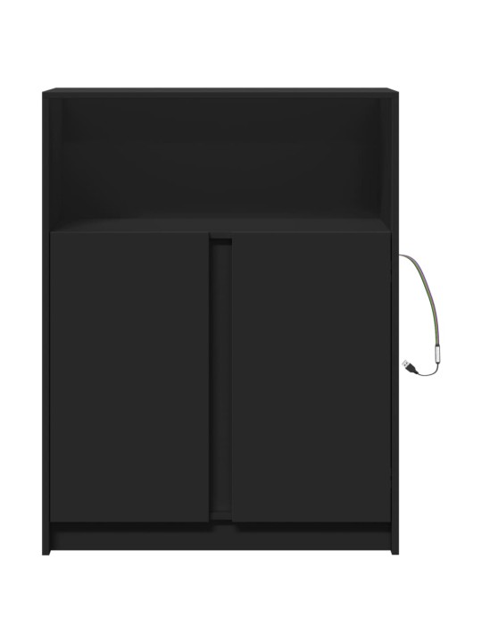 Příborník LED černý 77 x 34 x 100 cm kompozitní dřevo