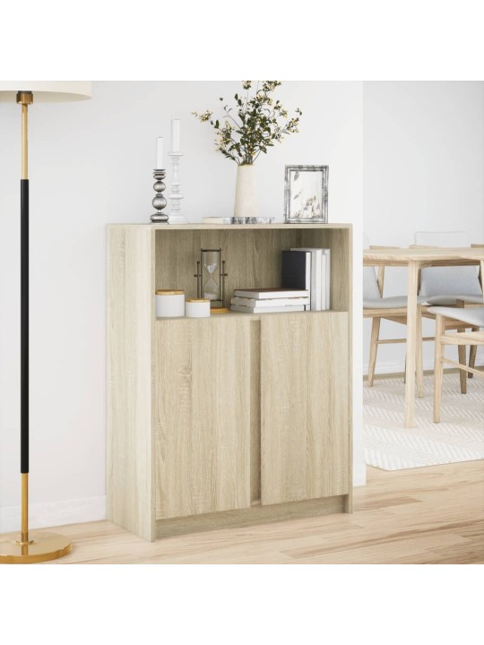 Příborník LED dub sonoma 77 x 34 x 100 cm kompozitní dřevo