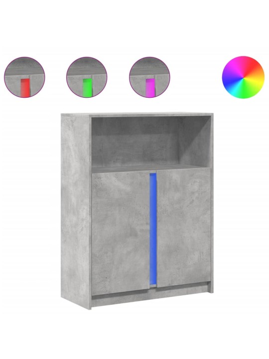 Příborník LED betonově šedý 77 x 34 x 100 cm kompozitní dřevo