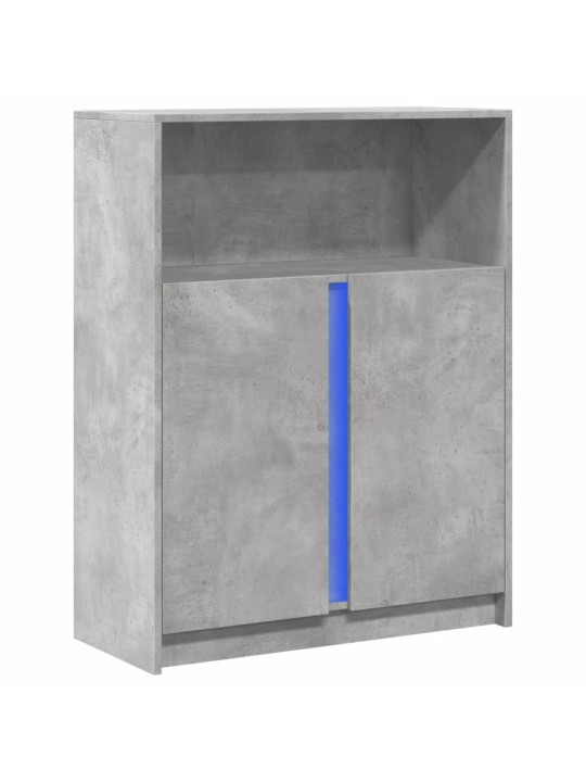 Příborník LED betonově šedý 77 x 34 x 100 cm kompozitní dřevo