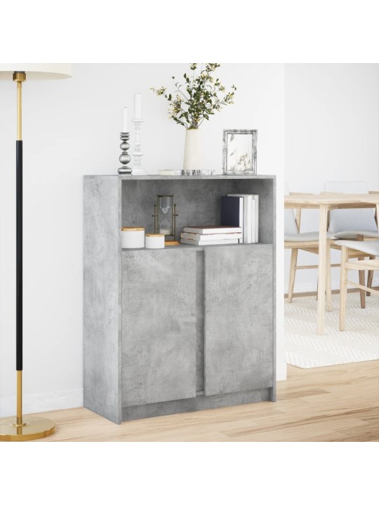 Příborník LED betonově šedý 77 x 34 x 100 cm kompozitní dřevo