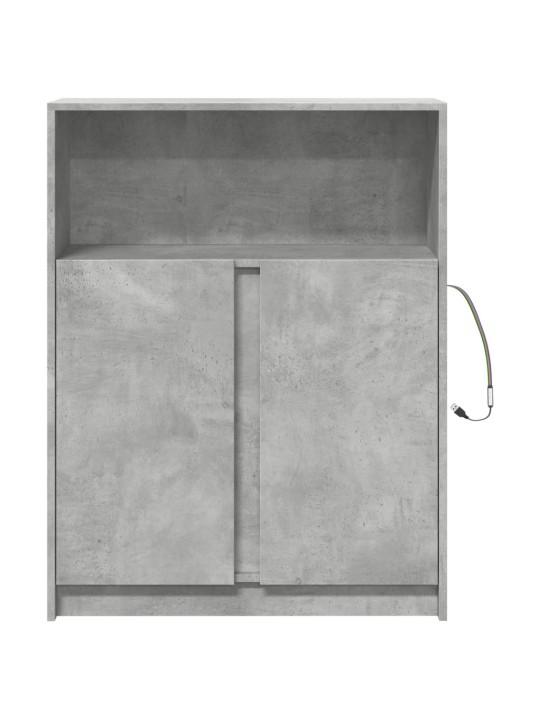 Příborník LED betonově šedý 77 x 34 x 100 cm kompozitní dřevo