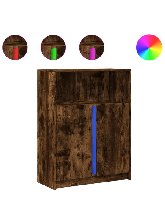 Příborník led kouřový dub 77 x 34 x 100 cm kompozitní dřevo