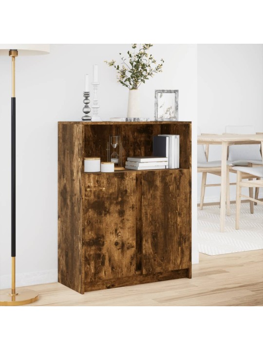 Příborník led kouřový dub 77 x 34 x 100 cm kompozitní dřevo