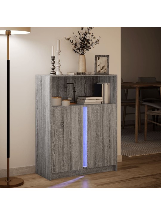 Příborník led šedý sonoma 77 x 34 x 100 cm kompozitní dřevo