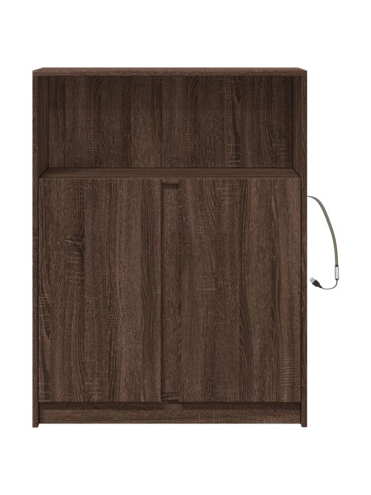 Příborník led hnědý dub 77 x 34 x 100 cm kompozitní dřevo