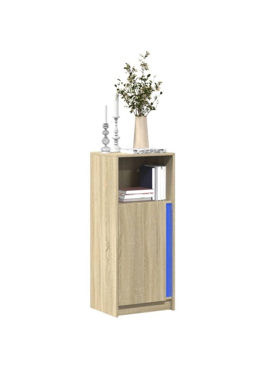 Příborník LED dub sonoma 42,5 x 34 x 100 cm kompozitní dřevo