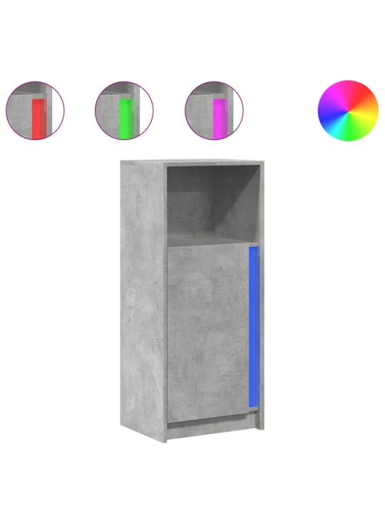 Příborník LED betonově šedý 42,5 x 34 x 100 cm kompozitní dřevo