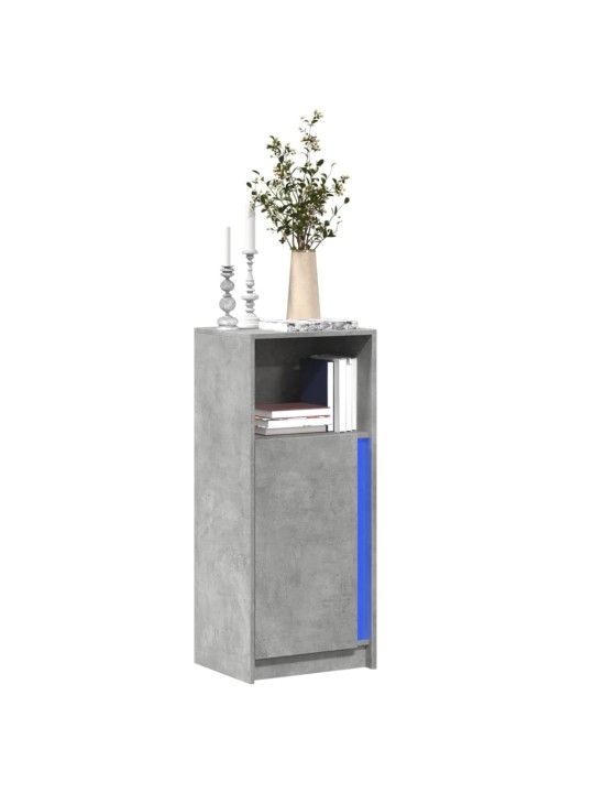 Příborník LED betonově šedý 42,5 x 34 x 100 cm kompozitní dřevo