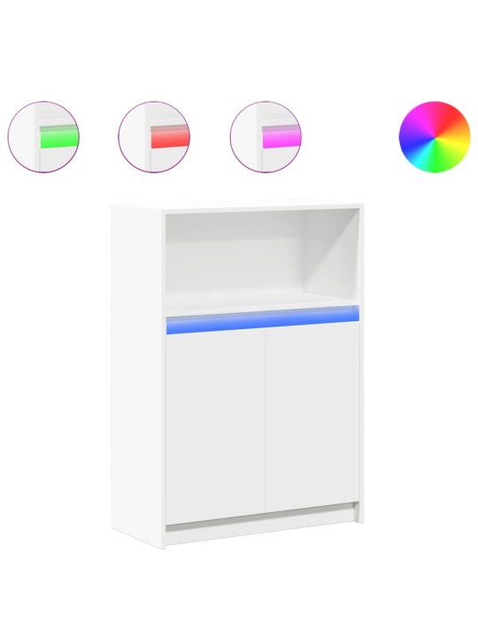 Příborník LED bílý 72 x 34 x 100 cm kompozitní dřevo