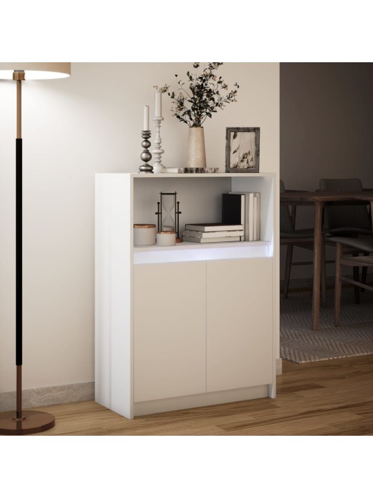 Příborník LED bílý 72 x 34 x 100 cm kompozitní dřevo