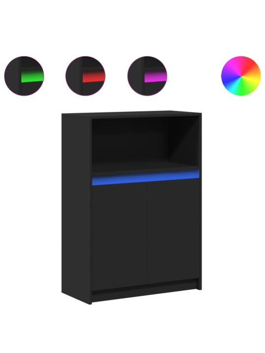 Příborník LED černý 72 x 34 x 100 cm kompozitní dřevo