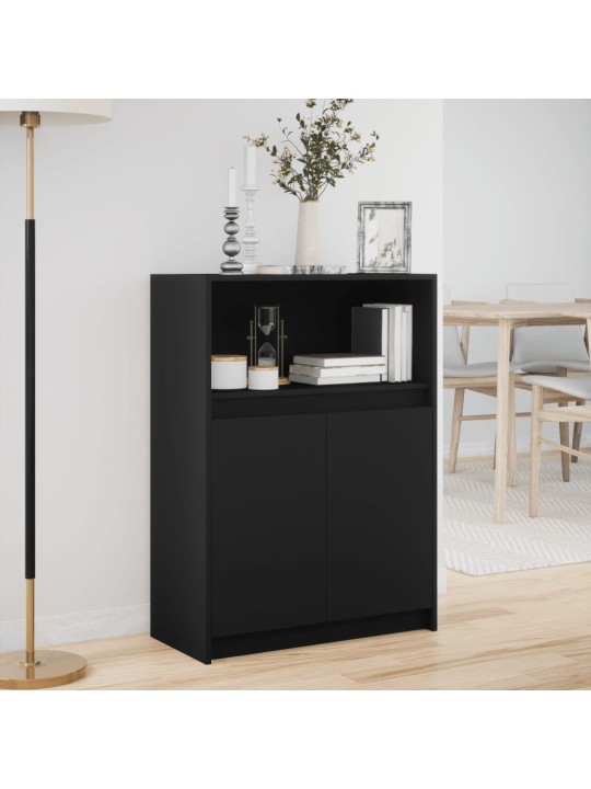 Příborník LED černý 72 x 34 x 100 cm kompozitní dřevo