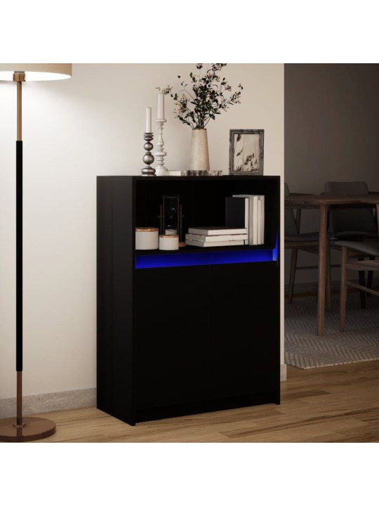Příborník LED černý 72 x 34 x 100 cm kompozitní dřevo