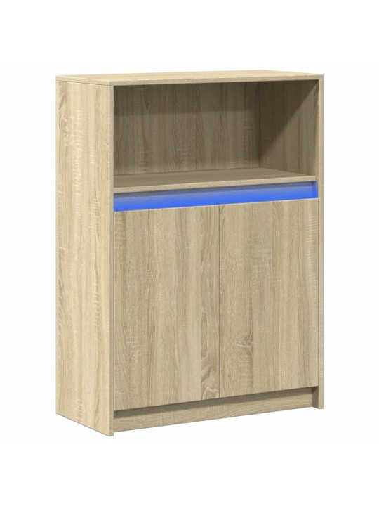 Příborník LED dub sonoma 72 x 34 x 100 cm kompozitní dřevo