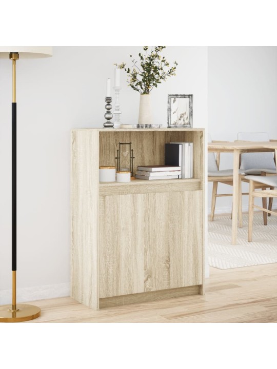 Příborník LED dub sonoma 72 x 34 x 100 cm kompozitní dřevo