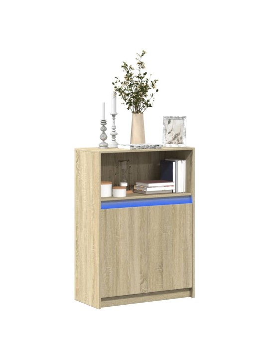 Příborník LED dub sonoma 72 x 34 x 100 cm kompozitní dřevo