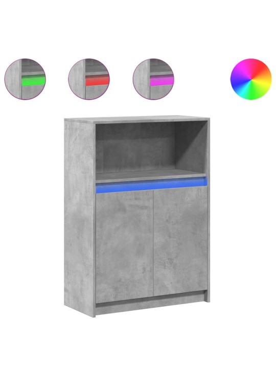 Příborník LED betonově šedý 72 x 34 x 100 cm kompozitní dřevo