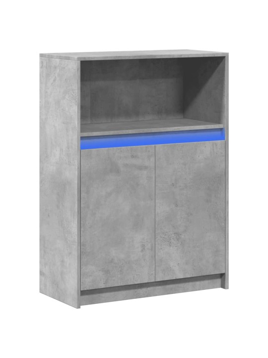Příborník LED betonově šedý 72 x 34 x 100 cm kompozitní dřevo