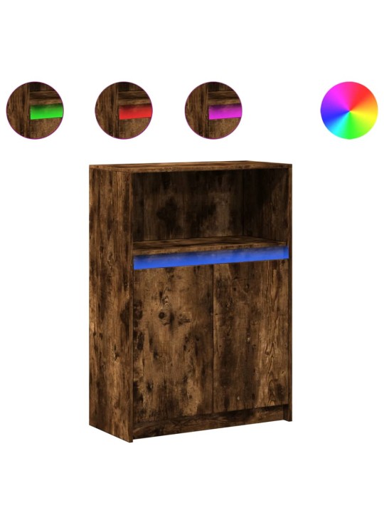 Příborník led kouřový dub 72 x 34 x 100 cm kompozitní dřevo