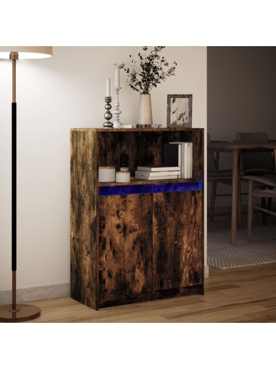 Příborník led kouřový dub 72 x 34 x 100 cm kompozitní dřevo