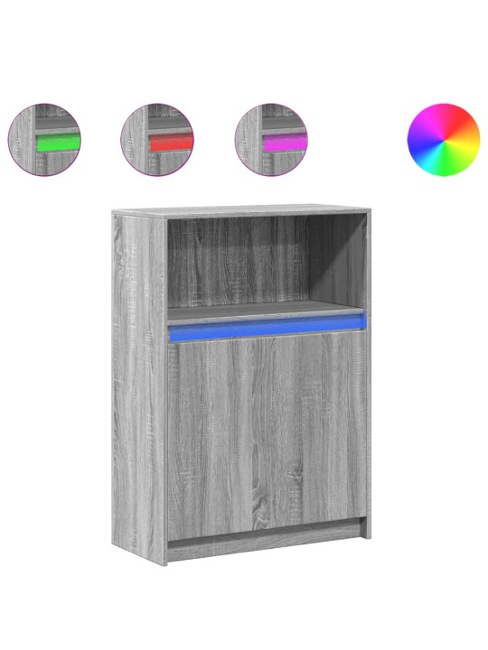 Příborník led šedý sonoma 72 x 34 x 100 cm kompozitní dřevo