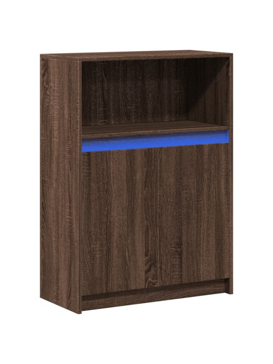 Příborník led hnědý dub 72 x 34 x 100 cm kompozitní dřevo