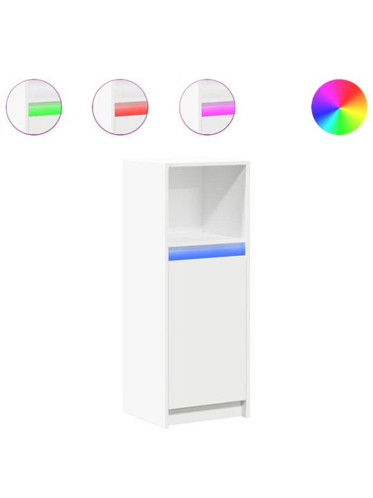 Příborník LED bílý 38 x 34 x 100 cm kompozitní dřevo