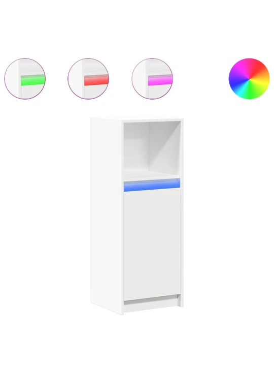 Příborník LED bílý 38 x 34 x 100 cm kompozitní dřevo