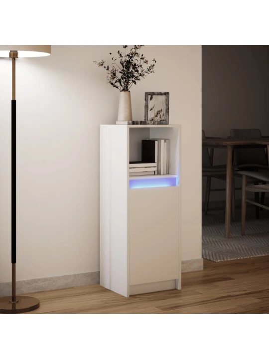 Příborník LED bílý 38 x 34 x 100 cm kompozitní dřevo